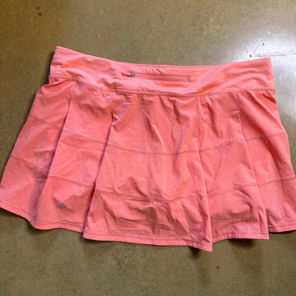 Lululemon Women's Peach Pink Pace Rival Tennis Golf Running Skirt Size 14 - Picture 5 of 10